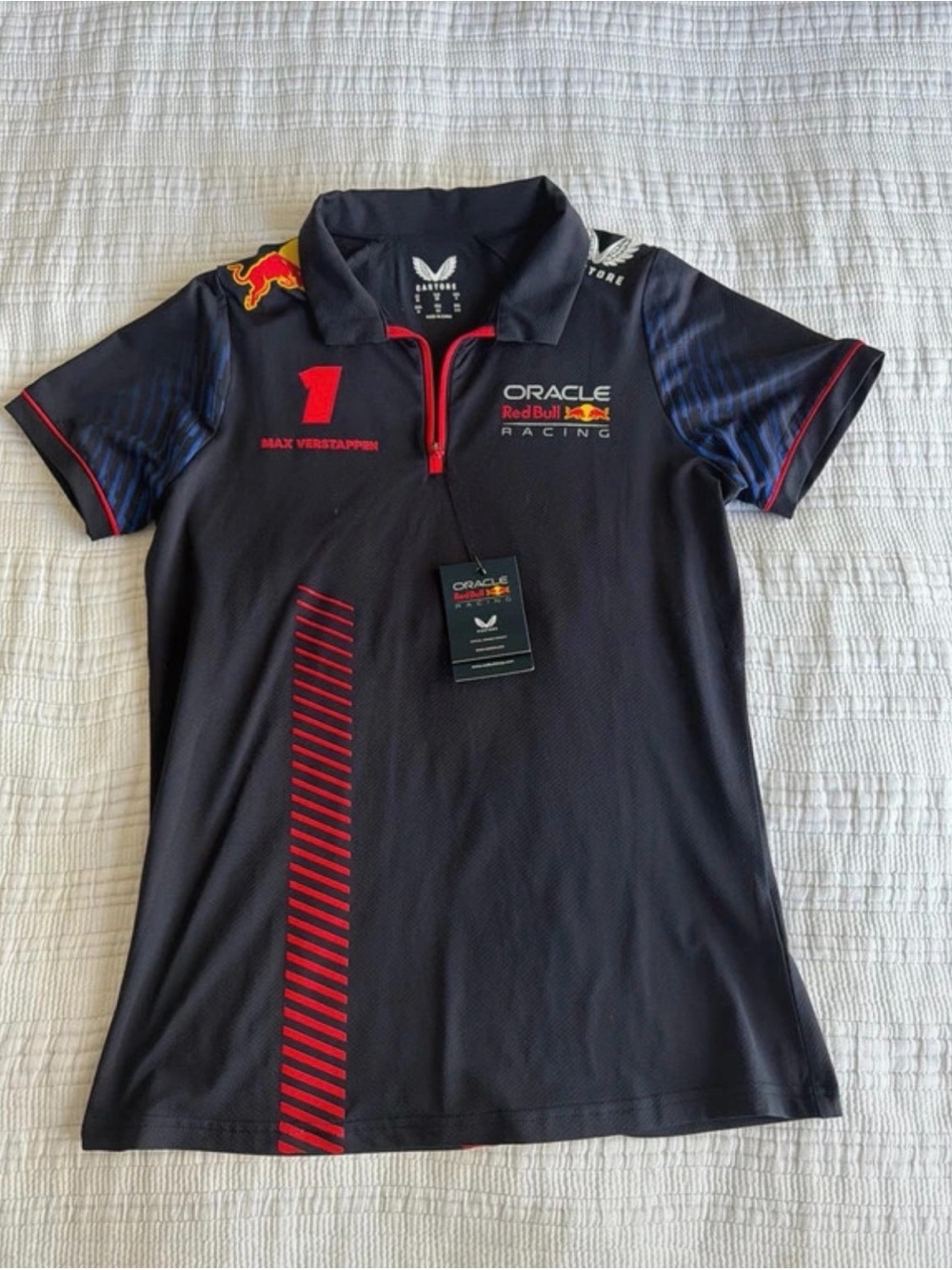 Oracle Red Bull Racing Women's Navy Polo with Red Accents